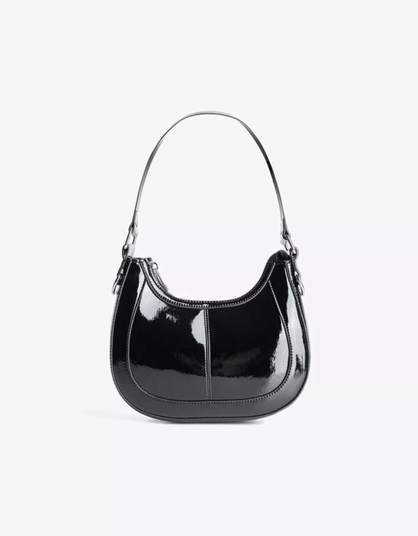 Smooth Leather-Effect Shoulder Bag