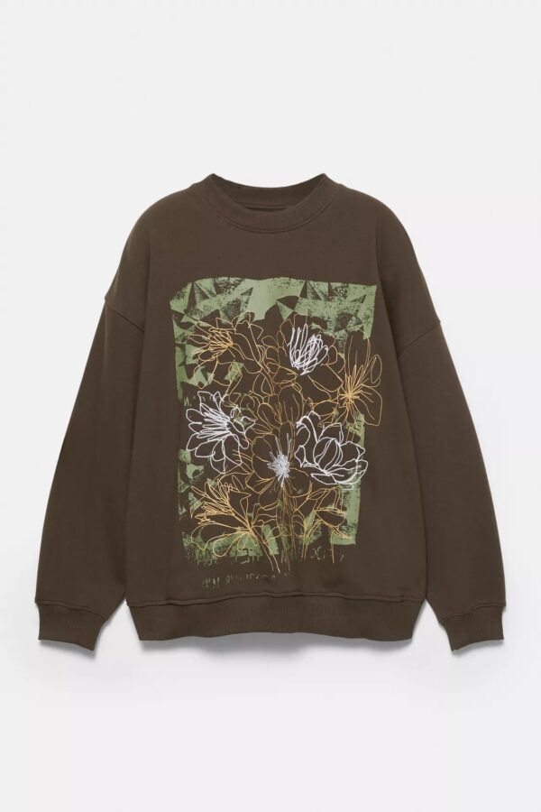 Oversized Floral Graphic Sweatshirt